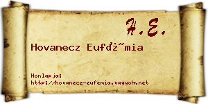 Hovanecz Eufémia névjegykártya